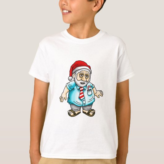 Kerstman in Sandalen T-shirt (Voorkant)