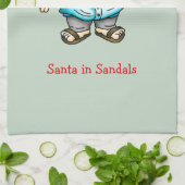 Kerstman in sandalen theedoek (Gevouwen)