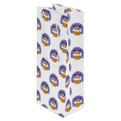 Kerstman in schoorsteen, sneeuw, Kerstmis, Nieuwja Wijn Cadeautas (Voorkant Gekanteld)