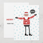 Kerstman in Skinny Jeans Feestdagenkaart (Voorkant / Achterkant)