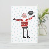 Kerstman in Skinny Jeans Feestdagenkaart (Staand voorkant)