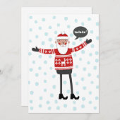 Kerstman in Skinny Spijkerbroek Feestdagenkaart (Voorkant / Achterkant)