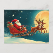 Kerstman in slee briefkaart (Voorkant)