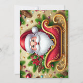 Kerstman in slee  feestdagenkaart (Voorkant)