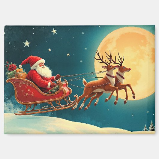 Kerstman in slee magneet (Voorkant)