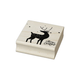 Kerstman in slee Merry Christmas Stempel