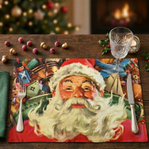 Kerstman in slee met cadeaus in vintage stijl