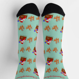 Kerstman In slee ontwerp Kerstmis Sokken