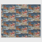  kerstman in Sleigh Flying Cadeaupapier (Vlak)