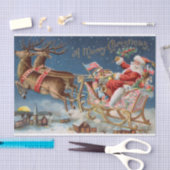  kerstman in Sleigh Flying Tissuepapier (Craft)
