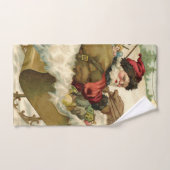 kerstman in Sleigh Holiday Hand Towel Handdoek (Handdoek)
