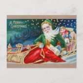 kerstman in Sleigh Merry Kerstmis Feestdagenkaart (Voorkant)