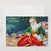 kerstman in Sleigh Merry Kerstmis Feestdagenkaart (Voorkant / Achterkant)