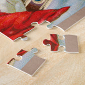 kerstman in Sleigh Merry Kerstmis Legpuzzel (Zijkant)