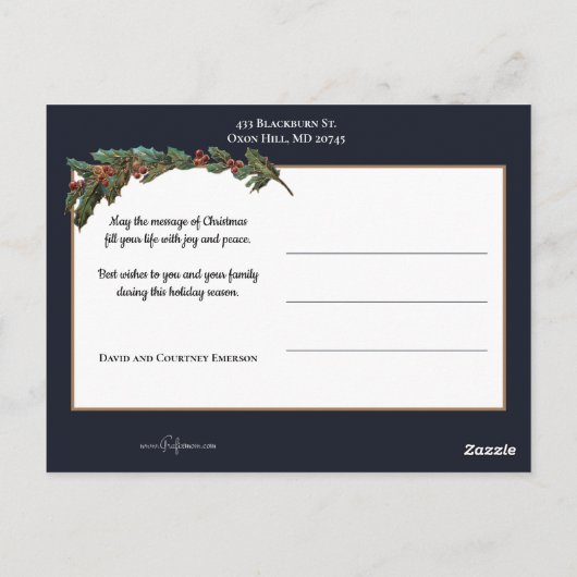  Kerstman in Sneeuw met Kinderen & Paraplu Briefkaart (Achterkant)