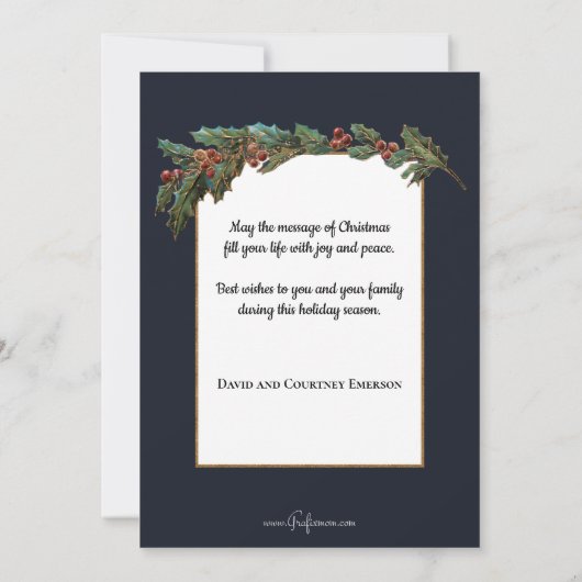 Kerstman in Sneeuw met Kinderen & Paraplu Feestdagenkaart (Achterkant)