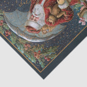 Kerstman in Sneeuw met Kinderen & Paraplu Tissuepapier (Detail)