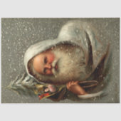  kerstman in sneeuw met speelgoed tissuepapier (Voorkant)