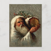  kerstman in sneeuw met Yule Log Briefkaart (Voorkant)