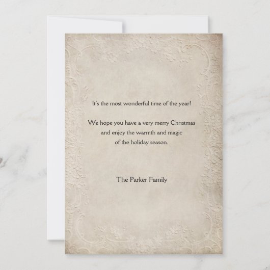 kerstman in sneeuw met Yule Log Feestdagenkaart (Achterkant)