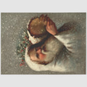  kerstman in sneeuw met Yule Log Tissuepapier (Voorkant)