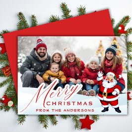  Kerstman in Sneeuw Vrolijk Kerstfeest Custom Phot Feestdagenkaart