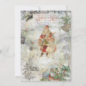 kerstman in sneeuwkraakbeen feestdagenkaart (Voorkant)