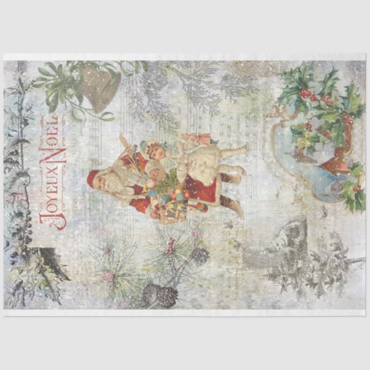 kerstman in sneeuwkraakbeen tissuepapier (Voorkant)