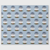 kerstman in sneeuwWereldbol Cadeaupapier (Vlak)