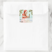  kerstman in Snow Gift Label (Tas)