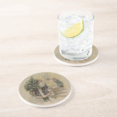  kerstman in Snow Zandsteen Onderzetter (Zijkant)