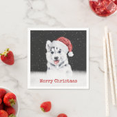 kerstman in Snowflakes-Bord Servet (Insitu)