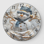 Kerstman in Snowflakes Grote Klok (Voorkant)
