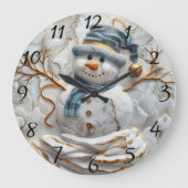 Kerstman in Snowflakes Grote Klok (Voorkant)