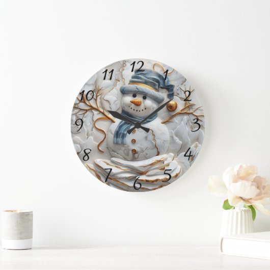 Kerstman in Snowflakes Grote Klok (Huis)
