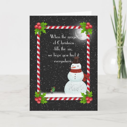kerstman in Snowflakes Holiday Card Feestdagen Kaart (Voorkant)