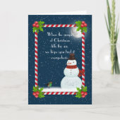 kerstman in Snowflakes Holiday Card Feestdagen Kaart (Voorkant)
