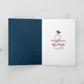 kerstman in Snowflakes Holiday Card Feestdagen Kaart (Binnen)