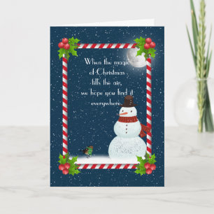 kerstman in Snowflakes Holiday Card Feestdagen Kaart