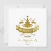 Kerstman in trein, Kerstmis en vakantie foto Feestdagenkaart (Achterkant)