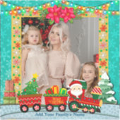 Kerstman in trein, Kerstmis en vakantie foto Sticker (Voorkant)