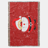 Kerstman in vallende sneeuw Kerstvakantie Deken (Voorkant Verticaal)