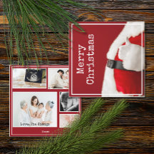 Kerstman in vintage stijl, 5 foto's, plat vakantie