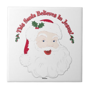 Kerstman in vintage stijl Deze Kerstman gelooft in Tegeltje