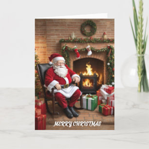 Kerstman in vintage stijl feestdagen kaart