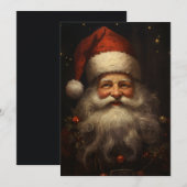 Kerstman in vintage stijl feestdagenkaart (Voorkant / Achterkant)