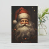 Kerstman in vintage stijl feestdagenkaart (Staand voorkant)