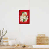 Kerstman in vintage stijl poster (Keuken)