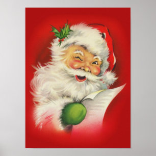 Kerstman in vintage stijl poster