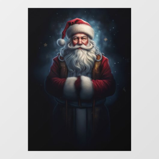 Kerstman in volledige mantel raamsticker (Vel)